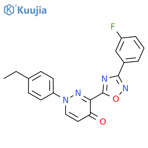 1-(4-ethylphenyl)-3-[3-(3-fluorophenyl)-1,2,4-oxadiazol-5-yl]-1,4-dihydropyridazin-4-one structure