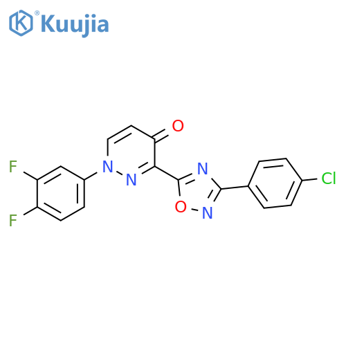 3-[3-(4-chlorophenyl)-1,2,4-oxadiazol-5-yl]-1-(3,4-difluorophenyl)-1,4-dihydropyridazin-4-one structure
