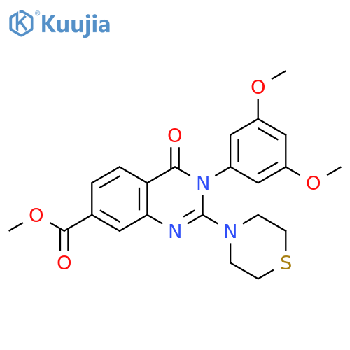 methyl 3-(3,5-dimethoxyphenyl)-4-oxo-2-(thiomorpholin-4-yl)-3,4-dihydroquinazoline-7-carboxylate structure