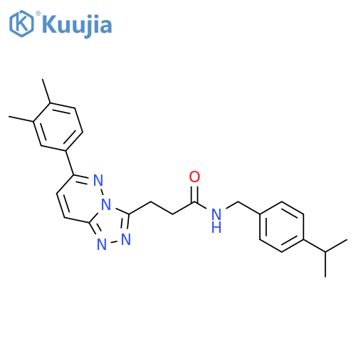 3-6-(3,4-dimethylphenyl)-1,2,4triazolo4,3-bpyridazin-3-yl-N-{4-(propan-2-yl)phenylmethyl}propanamide structure