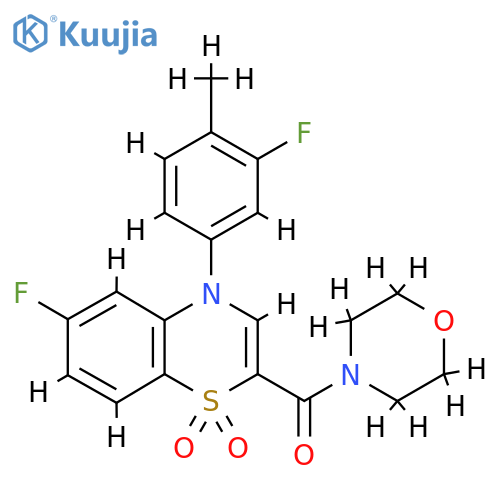 6-fluoro-4-(3-fluoro-4-methylphenyl)-2-(morpholine-4-carbonyl)-4H-1lambda6,4-benzothiazine-1,1-dione structure