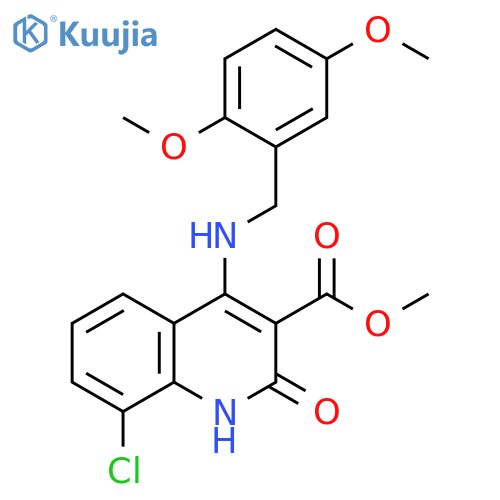 methyl 8-chloro-4-{[(2,5-dimethoxyphenyl)methyl]amino}-2-oxo-1,2-dihydroquinoline-3-carboxylate structure