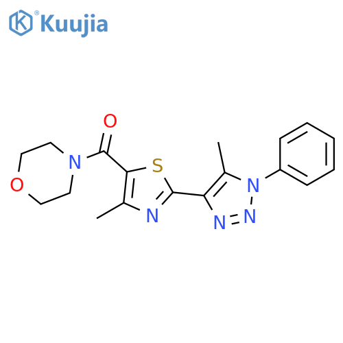 4-[4-methyl-2-(5-methyl-1-phenyl-1H-1,2,3-triazol-4-yl)-1,3-thiazole-5-carbonyl]morpholine structure
