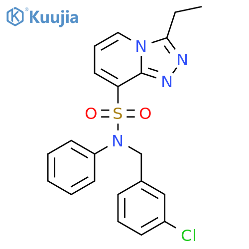 N-(3-chlorophenyl)methyl-3-ethyl-N-phenyl-1,2,4triazolo4,3-apyridine-8-sulfonamide structure
