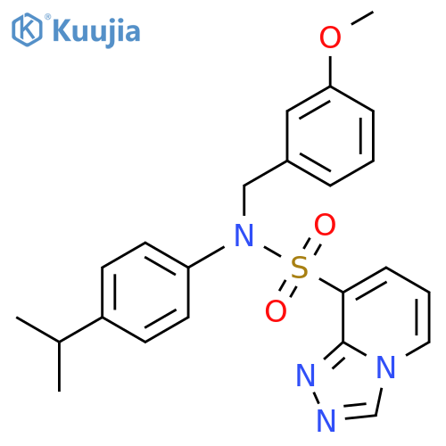 N-[(3-methoxyphenyl)methyl]-N-[4-(propan-2-yl)phenyl]-[1,2,4]triazolo[4,3-a]pyridine-8-sulfonamide structure