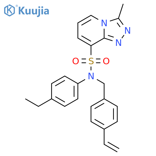 N-[(4-ethenylphenyl)methyl]-N-(4-ethylphenyl)-3-methyl-[1,2,4]triazolo[4,3-a]pyridine-8-sulfonamide structure