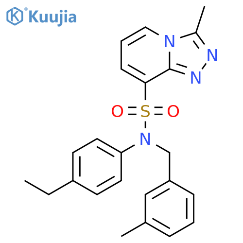 N-(4-ethylphenyl)-3-methyl-N-(3-methylphenyl)methyl-1,2,4triazolo4,3-apyridine-8-sulfonamide structure