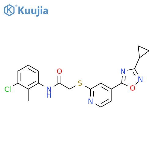 N-(3-chloro-2-methylphenyl)-2-{4-(3-cyclopropyl-1,2,4-oxadiazol-5-yl)pyridin-2-ylsulfanyl}acetamide structure