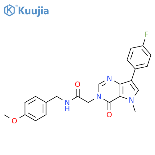 2-7-(4-fluorophenyl)-5-methyl-4-oxo-3H,4H,5H-pyrrolo3,2-dpyrimidin-3-yl-N-(4-methoxyphenyl)methylacetamide structure