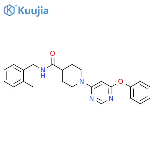 N-(2-methylphenyl)methyl-1-(6-phenoxypyrimidin-4-yl)piperidine-4-carboxamide structure