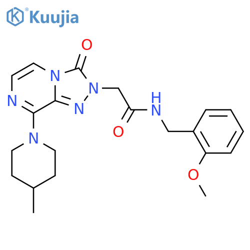 N-(2-methoxyphenyl)methyl-2-8-(4-methylpiperidin-1-yl)-3-oxo-2H,3H-1,2,4triazolo4,3-apyrazin-2-ylacetamide structure