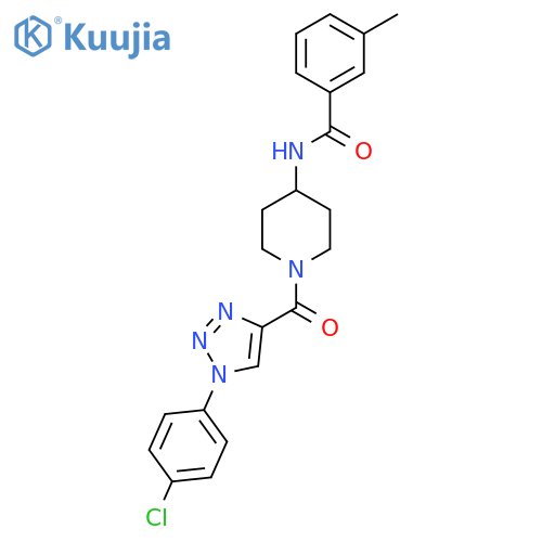 N-{1-1-(4-chlorophenyl)-1H-1,2,3-triazole-4-carbonylpiperidin-4-yl}-3-methylbenzamide structure