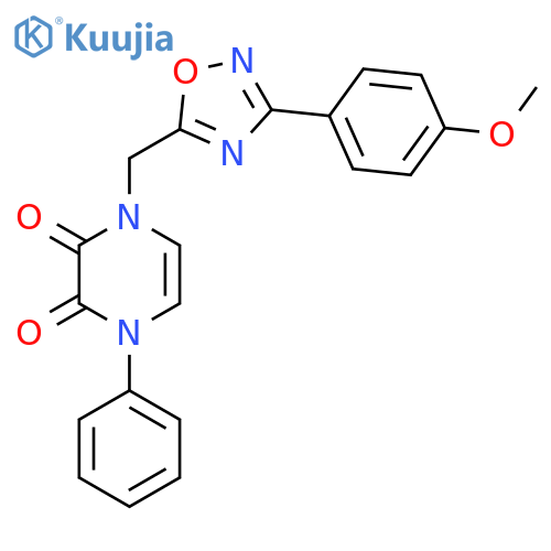 1-{3-(4-methoxyphenyl)-1,2,4-oxadiazol-5-ylmethyl}-4-phenyl-1,2,3,4-tetrahydropyrazine-2,3-dione structure