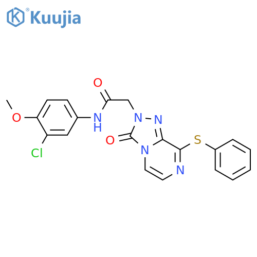 N-(3-chloro-4-methoxyphenyl)-2-3-oxo-8-(phenylsulfanyl)-2H,3H-1,2,4triazolo4,3-apyrazin-2-ylacetamide structure