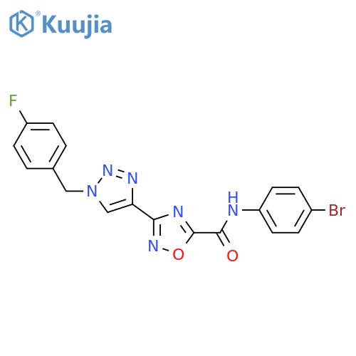 N-(4-bromophenyl)-3-{1-(4-fluorophenyl)methyl-1H-1,2,3-triazol-4-yl}-1,2,4-oxadiazole-5-carboxamide structure