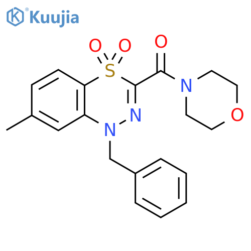1-benzyl-7-methyl-3-(morpholine-4-carbonyl)-1H-4lambda6,1,2-benzothiadiazine-4,4-dione structure