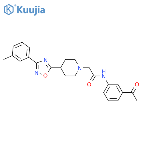 N-(3-acetylphenyl)-2-{4-[3-(3-methylphenyl)-1,2,4-oxadiazol-5-yl]piperidin-1-yl}acetamide structure