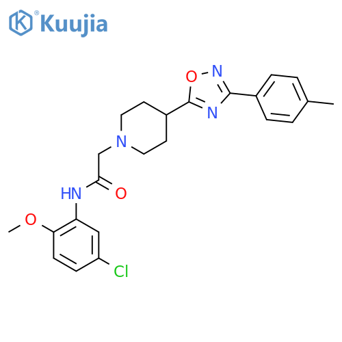 N-(5-chloro-2-methoxyphenyl)-2-{4-3-(4-methylphenyl)-1,2,4-oxadiazol-5-ylpiperidin-1-yl}acetamide structure