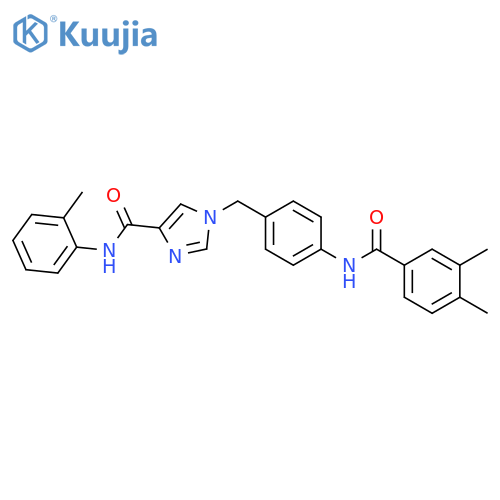 1-{[4-(3,4-dimethylbenzamido)phenyl]methyl}-N-(2-methylphenyl)-1H-imidazole-4-carboxamide structure