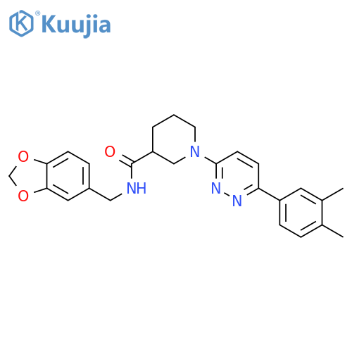N-[(2H-1,3-benzodioxol-5-yl)methyl]-1-[6-(3,4-dimethylphenyl)pyridazin-3-yl]piperidine-3-carboxamide structure