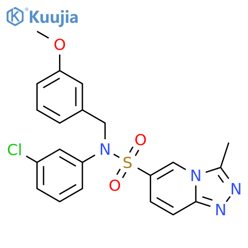 N-(3-chlorophenyl)-N-(3-methoxyphenyl)methyl-3-methyl-1,2,4triazolo4,3-apyridine-6-sulfonamide structure