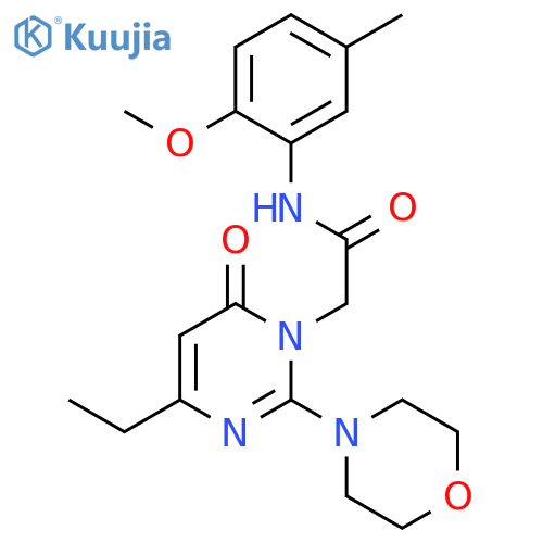 2-4-ethyl-2-(morpholin-4-yl)-6-oxo-1,6-dihydropyrimidin-1-yl-N-(2-methoxy-5-methylphenyl)acetamide structure