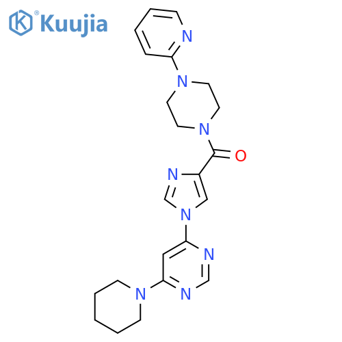 4-(piperidin-1-yl)-6-{4-4-(pyridin-2-yl)piperazine-1-carbonyl-1H-imidazol-1-yl}pyrimidine structure