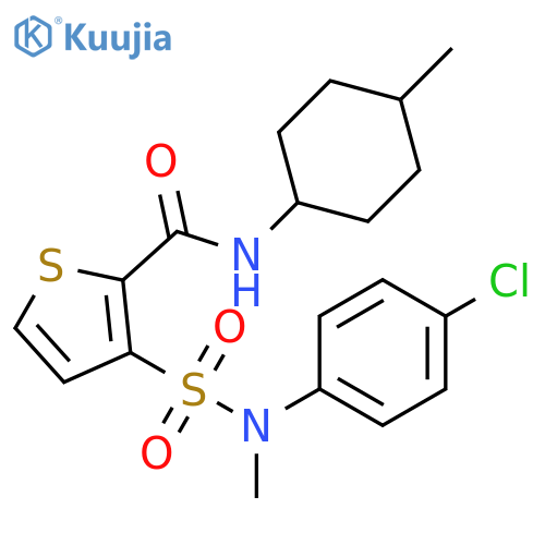3-[(4-chlorophenyl)(methyl)sulfamoyl]-N-(4-methylcyclohexyl)thiophene-2-carboxamide structure