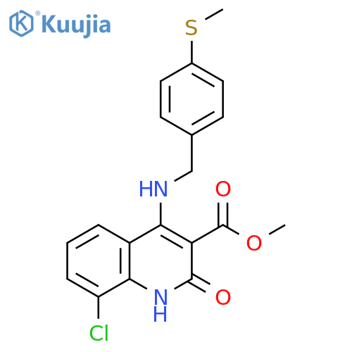 methyl 8-chloro-4-({[4-(methylsulfanyl)phenyl]methyl}amino)-2-oxo-1,2-dihydroquinoline-3-carboxylate structure