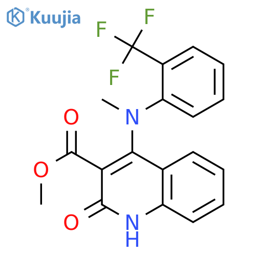 methyl 2-oxo-4-({[2-(trifluoromethyl)phenyl]methyl}amino)-1,2-dihydroquinoline-3-carboxylate structure