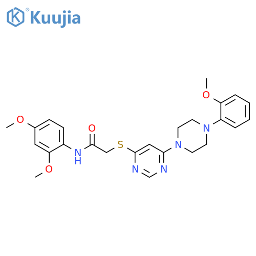 N-(2,4-dimethoxyphenyl)-2-({6-[4-(2-methoxyphenyl)piperazin-1-yl]pyrimidin-4-yl}sulfanyl)acetamide structure