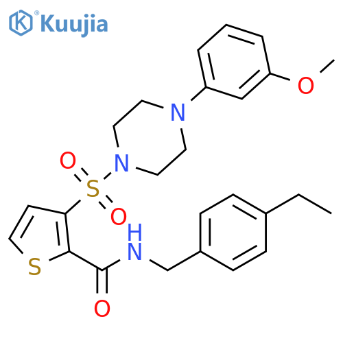 N-[(4-ethylphenyl)methyl]-3-{[4-(3-methoxyphenyl)piperazin-1-yl]sulfonyl}thiophene-2-carboxamide structure