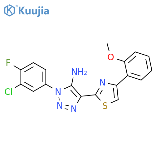 1-(3-chloro-4-fluorophenyl)-4-[4-(2-methoxyphenyl)-1,3-thiazol-2-yl]-1H-1,2,3-triazol-5-amine structure