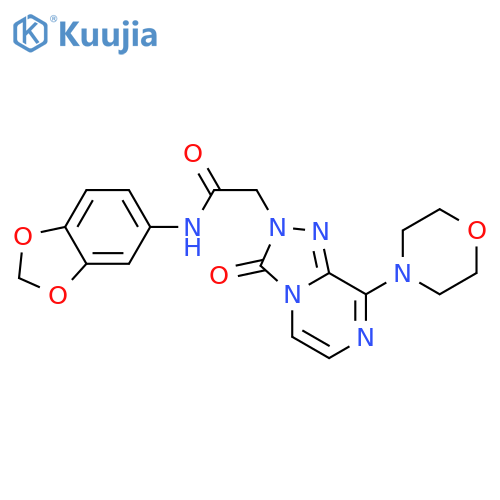 N-(2H-1,3-benzodioxol-5-yl)-2-8-(morpholin-4-yl)-3-oxo-2H,3H-1,2,4triazolo4,3-apyrazin-2-ylacetamide structure