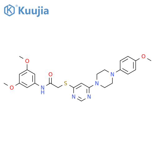 N-(3,5-dimethoxyphenyl)-2-({6-[4-(4-methoxyphenyl)piperazin-1-yl]pyrimidin-4-yl}sulfanyl)acetamide structure