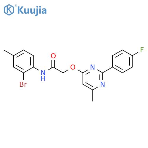 N-(2-bromo-4-methylphenyl)-2-{[2-(4-fluorophenyl)-6-methylpyrimidin-4-yl]oxy}acetamide structure