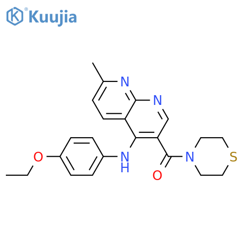 N-(4-ethoxyphenyl)-7-methyl-3-(thiomorpholine-4-carbonyl)-1,8-naphthyridin-4-amine structure