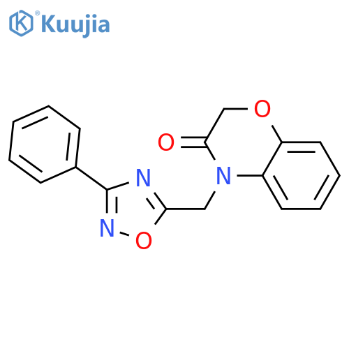 4-[(3-phenyl-1,2,4-oxadiazol-5-yl)methyl]-3,4-dihydro-2H-1,4-benzoxazin-3-one structure