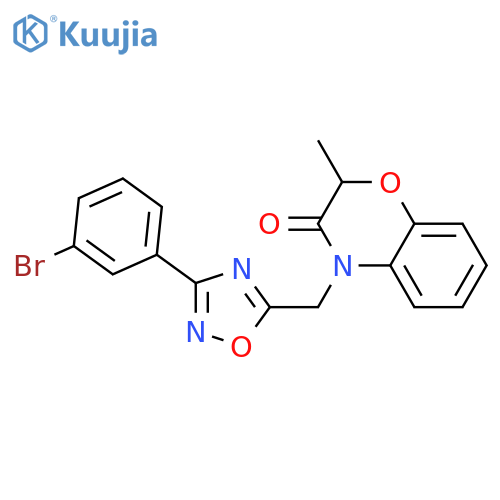 4-{[3-(3-bromophenyl)-1,2,4-oxadiazol-5-yl]methyl}-2-methyl-3,4-dihydro-2H-1,4-benzoxazin-3-one structure