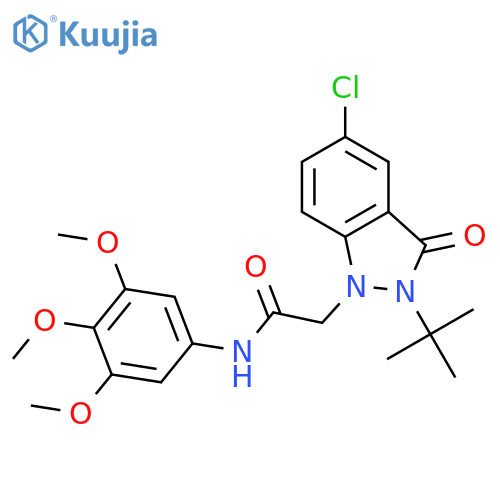 2-(2-tert-butyl-5-chloro-3-oxo-2,3-dihydro-1H-indazol-1-yl)-N-(3,4,5-trimethoxyphenyl)acetamide structure
