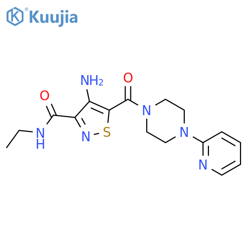 4-amino-N-ethyl-5-[4-(pyridin-2-yl)piperazine-1-carbonyl]-1,2-thiazole-3-carboxamide structure