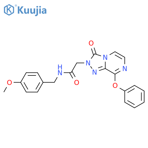 N-[(4-methoxyphenyl)methyl]-2-{3-oxo-8-phenoxy-2H,3H-[1,2,4]triazolo[4,3-a]pyrazin-2-yl}acetamide structure