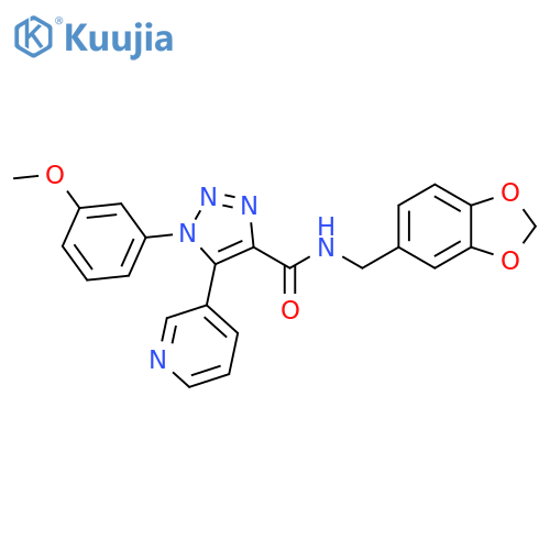 N-[(2H-1,3-benzodioxol-5-yl)methyl]-1-(3-methoxyphenyl)-5-(pyridin-3-yl)-1H-1,2,3-triazole-4-carboxamide structure