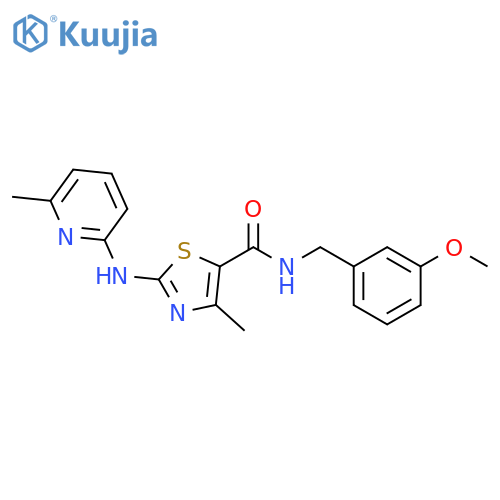 N-[(3-methoxyphenyl)methyl]-4-methyl-2-[(6-methylpyridin-2-yl)amino]-1,3-thiazole-5-carboxamide structure
