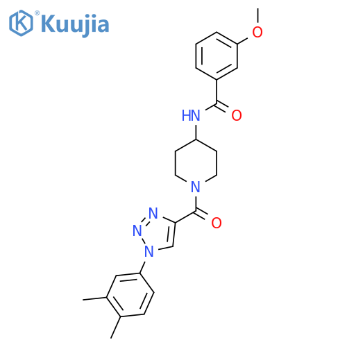 N-{1-1-(3,4-dimethylphenyl)-1H-1,2,3-triazole-4-carbonylpiperidin-4-yl}-3-methoxybenzamide structure