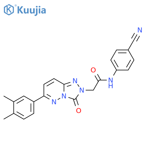 N-(4-cyanophenyl)-2-6-(3,4-dimethylphenyl)-3-oxo-2H,3H-1,2,4triazolo4,3-bpyridazin-2-ylacetamide structure