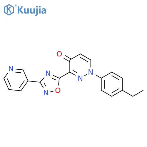 1-(4-ethylphenyl)-3-[3-(pyridin-3-yl)-1,2,4-oxadiazol-5-yl]-1,4-dihydropyridazin-4-one structure