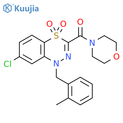 7-chloro-1-(2-methylphenyl)methyl-3-(morpholine-4-carbonyl)-1H-4lambda6,1,2-benzothiadiazine-4,4-dione structure