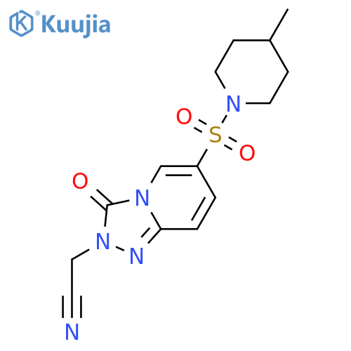 2-{6-(4-methylpiperidin-1-yl)sulfonyl-3-oxo-2H,3H-1,2,4triazolo4,3-apyridin-2-yl}acetonitrile structure