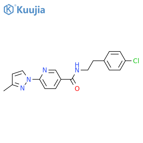 N-2-(4-chlorophenyl)ethyl-6-(3-methyl-1H-pyrazol-1-yl)pyridine-3-carboxamide structure